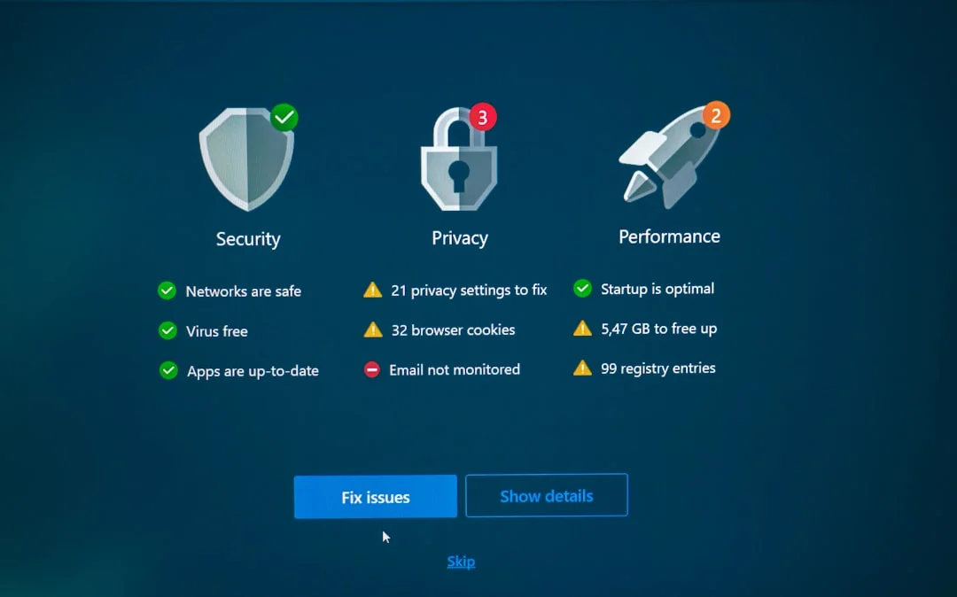 網路安全和數據保護的概念圖